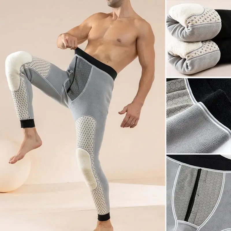 Thermal Pants For Men Fleece Lined Pants Men Thermal Underwear For Men Fleece Lined Base Layer Set For Cold Weather