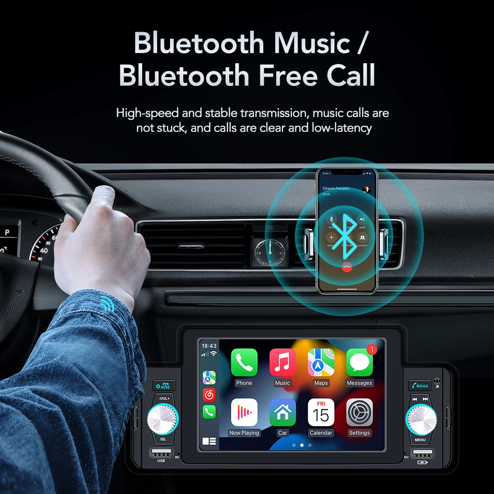 Gearelec 5 inch Car Radio 1 Din CarPlay Android Auto Multimedia For Volkswagen Nissan Toyo Bluetooth MirrorLink FM Receiver 5 Gearelec 5 inch Car Radio 1 Din CarPlay Android Auto Multimedia For Volkswagen Nissan Toyo Bluetooth MirrorLink FM Receiver - Image 5