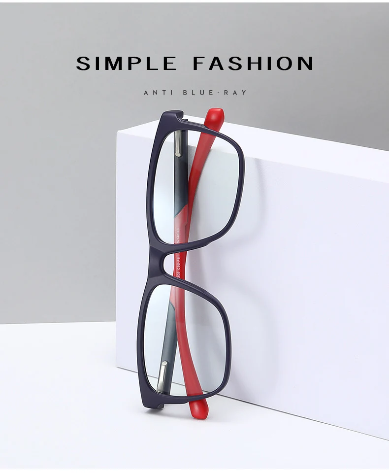 Progressive Reading Glasses – Men's Rectangle Eyeglass Frames with Transparent Eyepieces