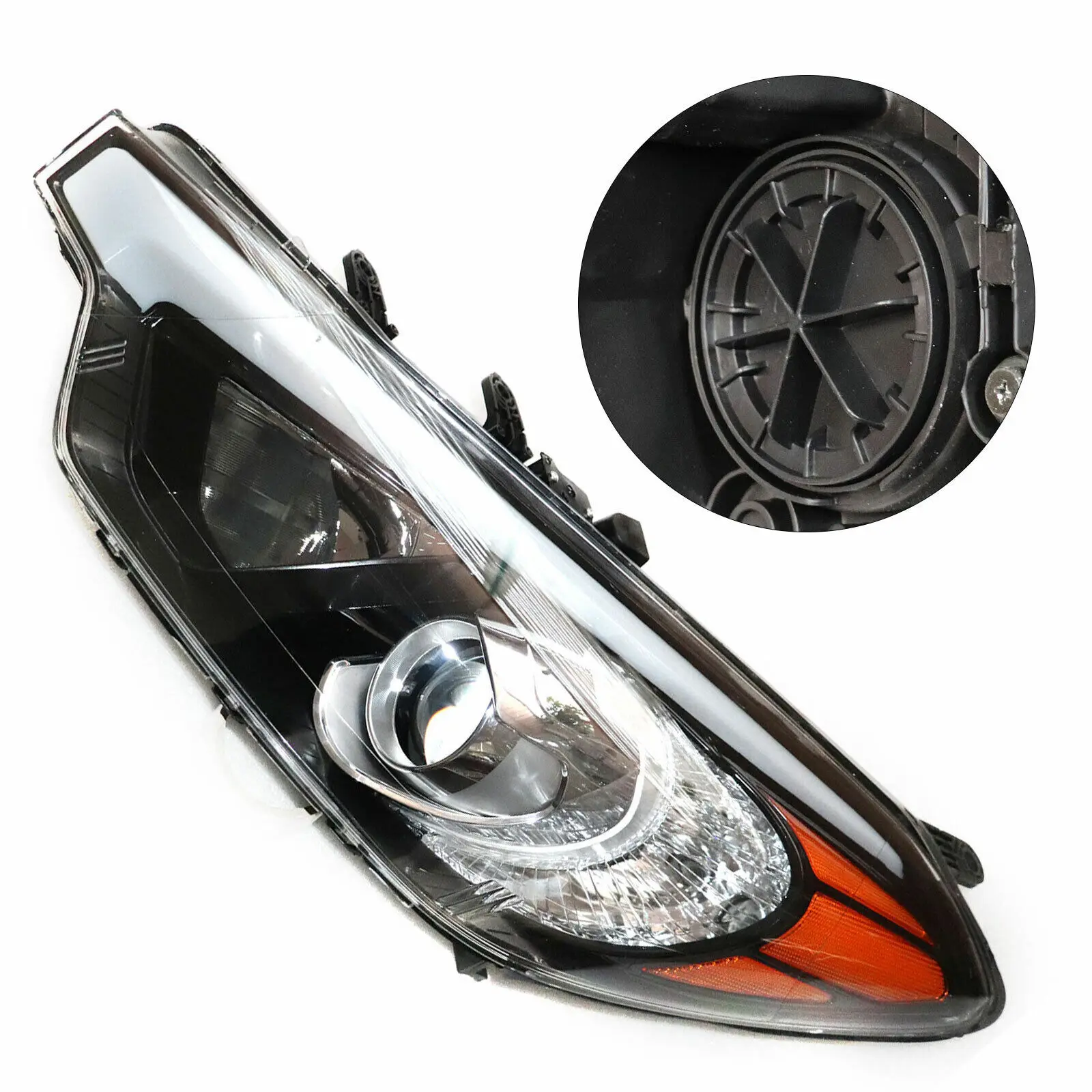 Headlight For 2014-2016 KIA Forte Forte Koup Forte5 Halogen Driver Left Side Front Lamp Chrome Passenger Side Headlight LH+RH 2
