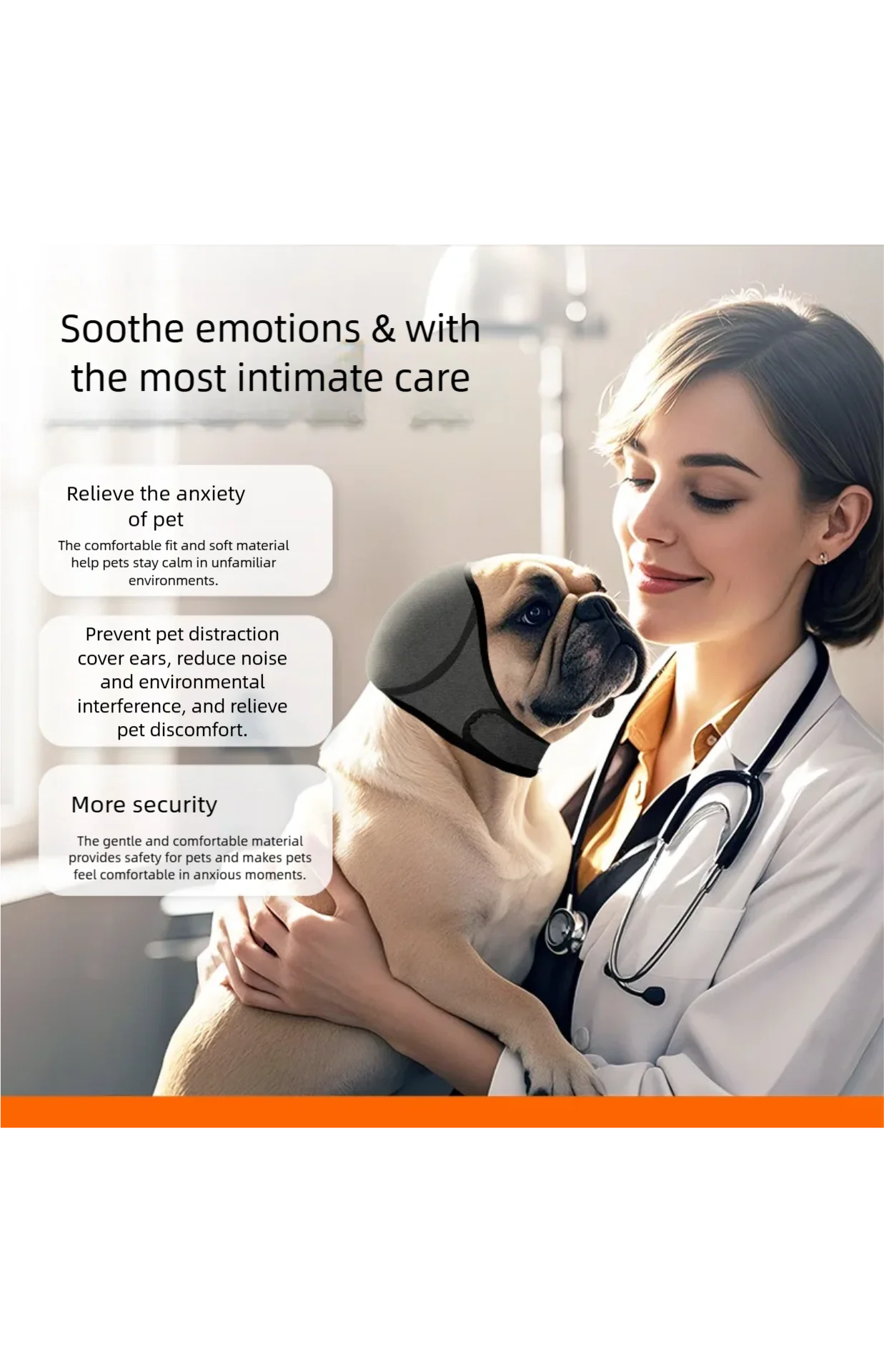 Pet Dog Earplugs for Summer Swimming Waterproof Head Cover Noise Reduction Soundproofing and Emotional Soothing Head Cover