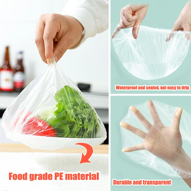 100 st elastiska matförvaringspåsar återanvändbara stretchiga matförvaringspåsar tallrikslock för köksskålar omslagstätning_voghion.com