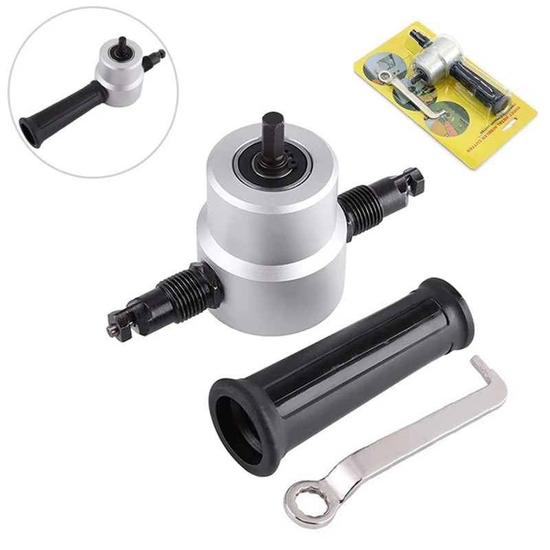 

1 Set Double Head Sheet Nibbler Saw Cutter Tool Drill Nibble Metal Cutting Attachment Free Cutting Tool Nibbler Sheet Metal Cut