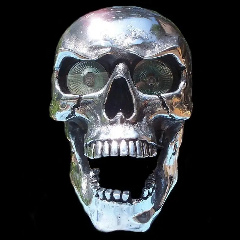 Vintage LED Motorcycle Skull Headlight High Low Beam Lamp for Halloween Skull Head Decoration