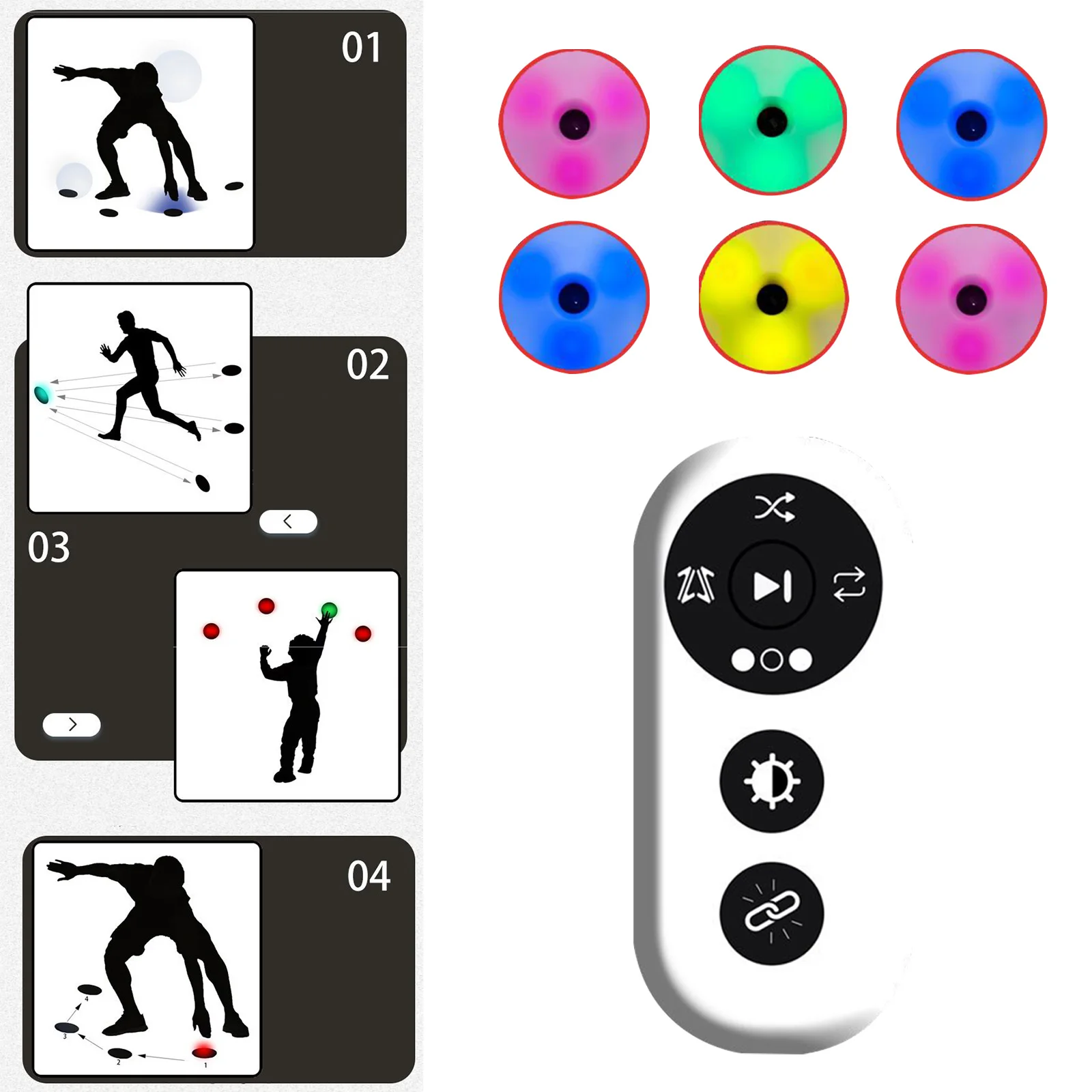 Reactie licht set voor kinderen fitness en behendigheidstraining_voghion.com