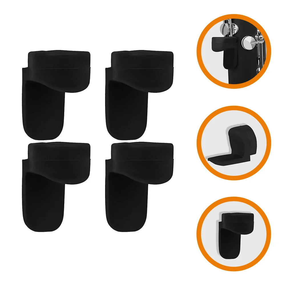 4 Pcs Rest Mat Clarinet Round Color Long Handle Thumb Pad (black) *4pcs Instruments Retro Flute Stand Silica