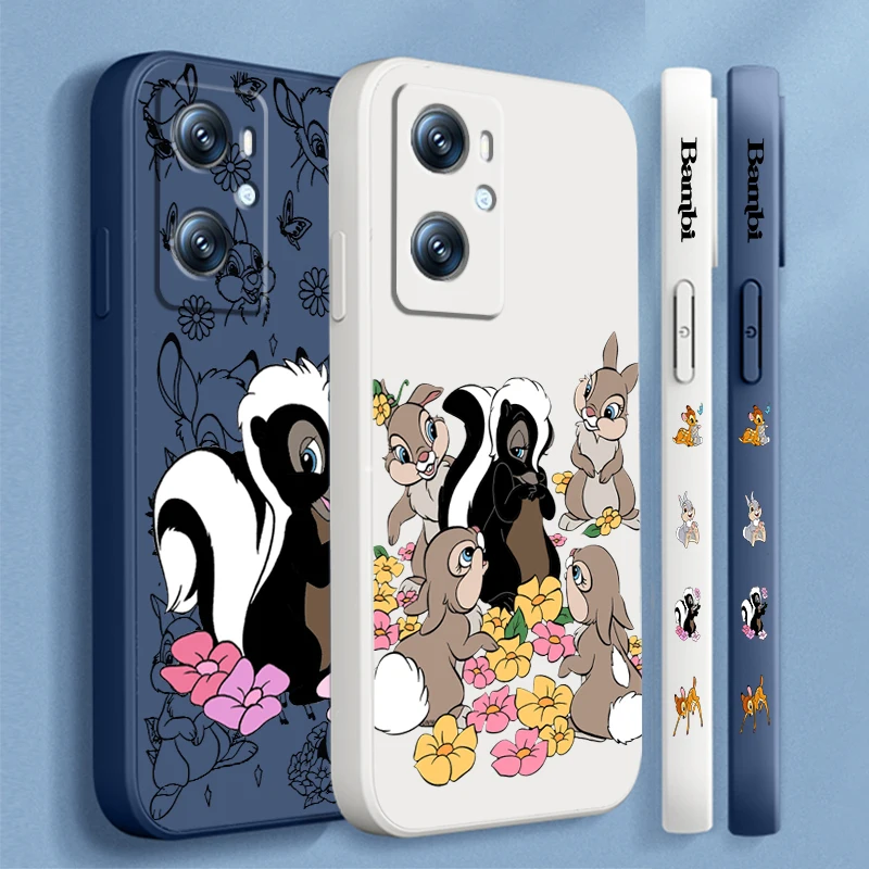 

Bambi Disney Flower For OPPO Find X6 X5 X3 A98 A96 A94 A93 A77 A76 A74 A72 A57 A53 A16 5G Liquid Left Rope Phone Case