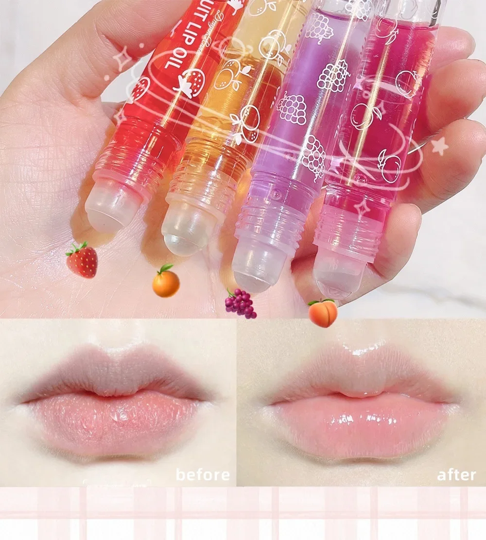 Description Picture 4 of item1PCS Lip Oil Moisturizing Lip Balm Moisturizing Ball Colorless Clear Fruit Avocado Peach Strawberry Grape Cherry Flavor