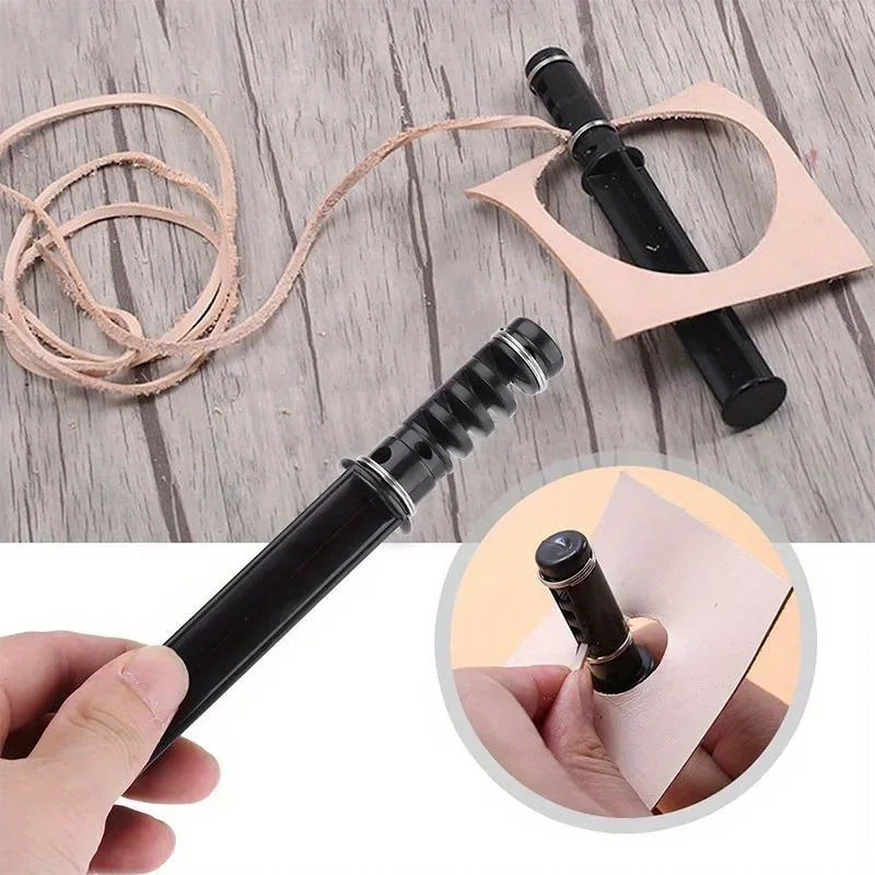 1PC Leather Lace Maker Leather Craft Cutting DIY Swivel Strip Hand Cutter Craft Tools with 3 Blade leather craft tool kit leather craft tool leather craft tools leather tools