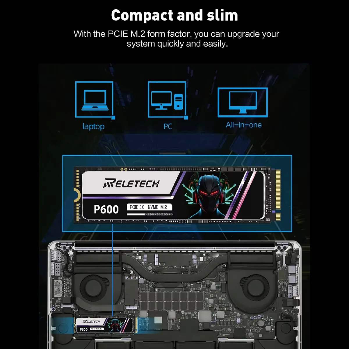 内蔵型SSD Reletech P600 M.2 SSD 2TB NVMe PCIe Reletech P600 M.2 2280 PCIe Gen3x4 NVMe SSD_Reletech