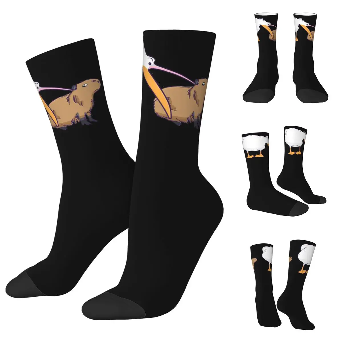 

Pelican And Capybara Men Women Socks,Leisure Beautiful printing Suitable for all seasons Dressing Gifts