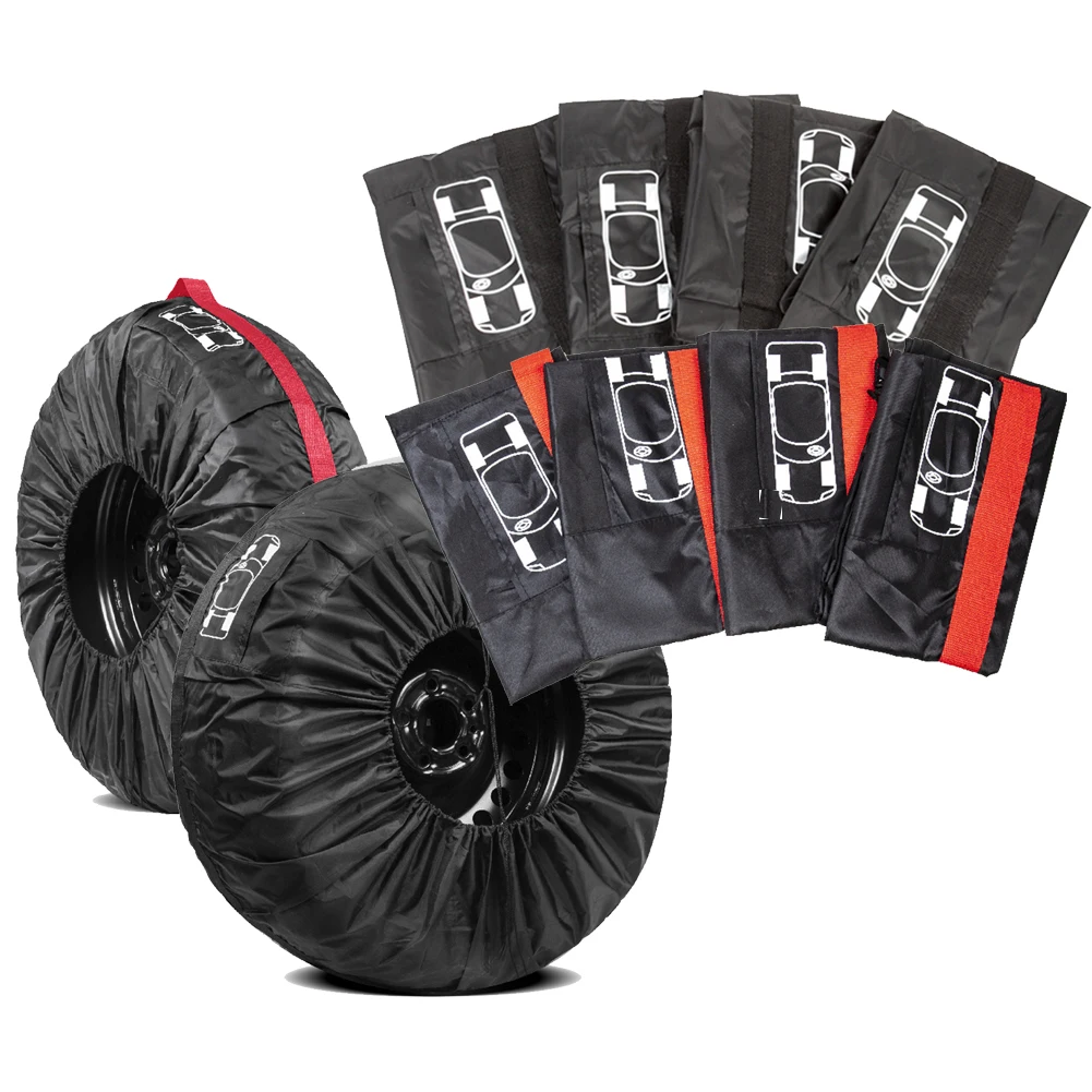

Four Pieces Car Spare Tire Protective Cover Black Belt Size L Size 19 Inches 31 Inches Car Spare Wheel Storage Bag