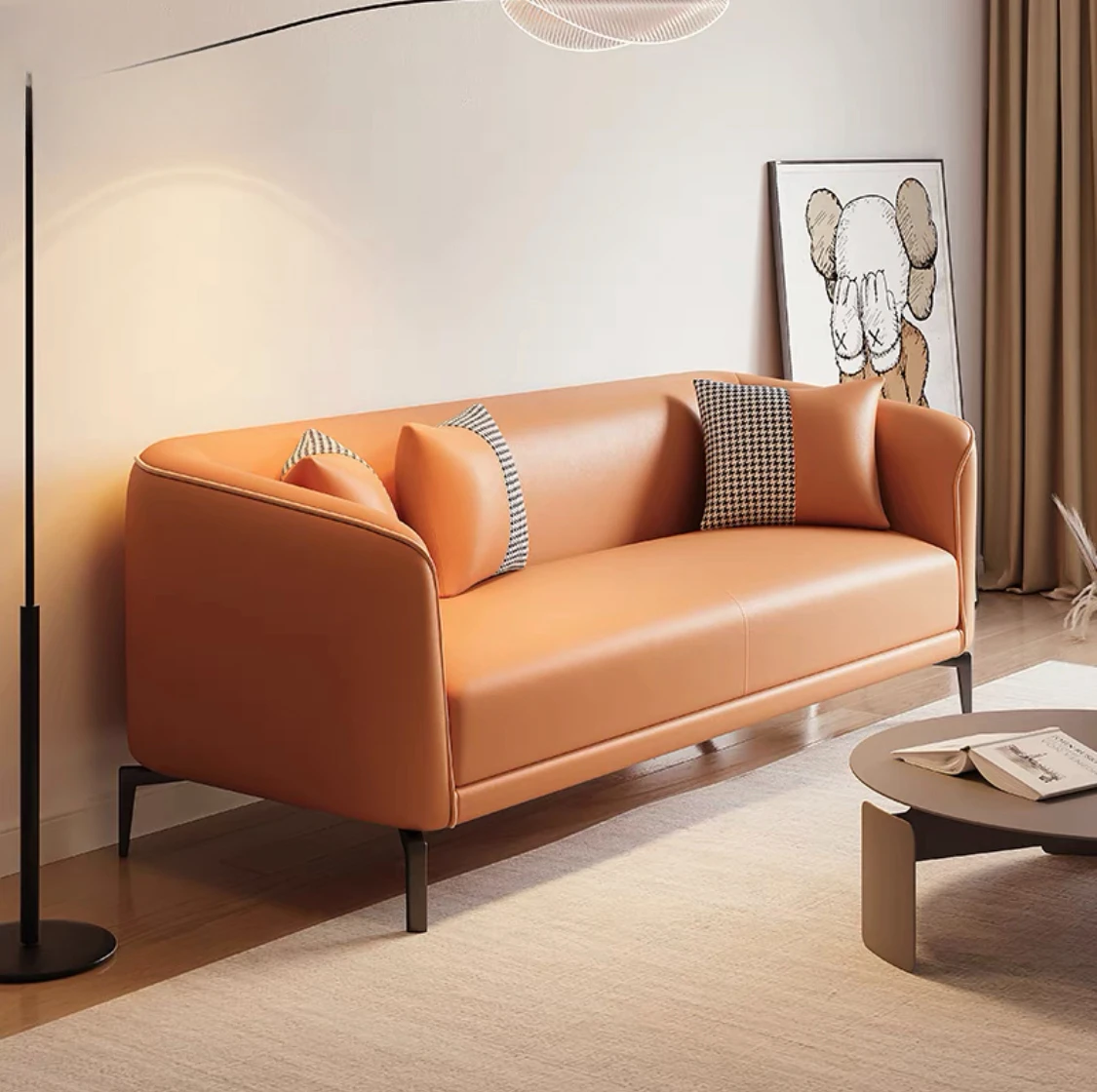

Modern Simple Leather Clothing Store Office Sofas