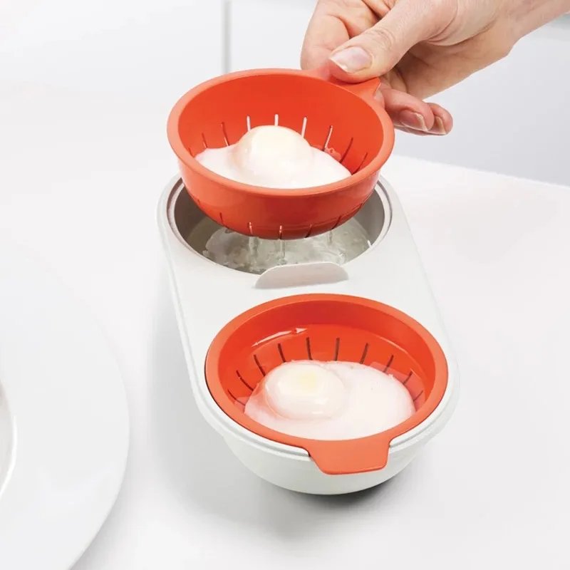 Microwave Egg Poacher Food Grade Cookware Double Cup Egg Boiler Kitchen Steamed Set Microwave Ovens Cooking Tools egg boiler mold cup egg cooker egg poacher silicone egg poacher