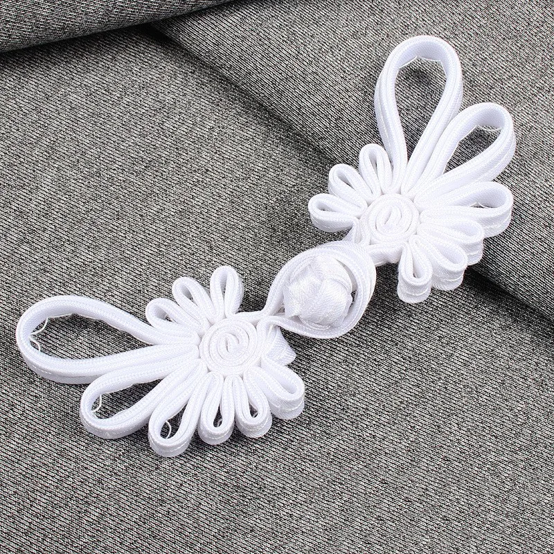 Chinese Cheongsam Tang Clothing, Hanfu Plate Buckle, Hand-woven, Long-tailed Chrysanthemum-shaped Cloth Button, 5Pcs 5
