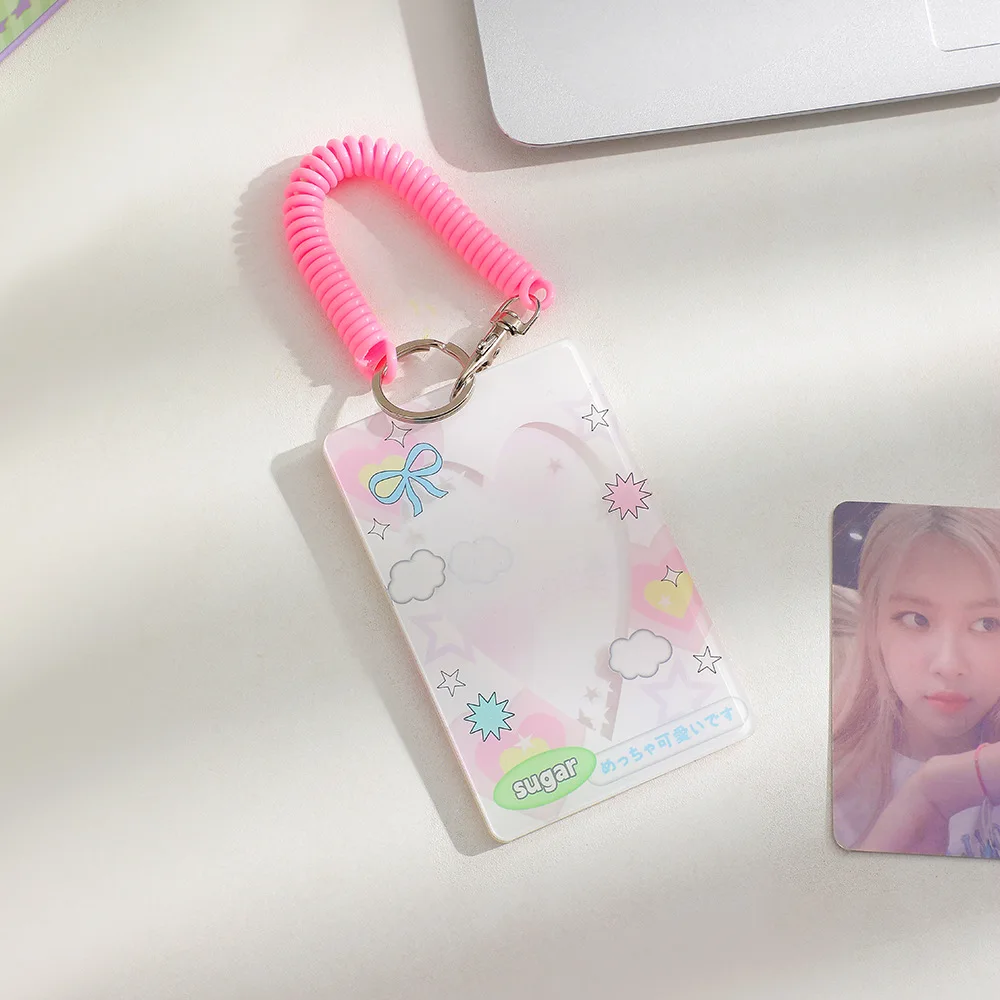 Sweet Design Acrylic 3Inch Photocard Holder Wriestlets Belt Bus Cards Cover  Bags Charm 6
