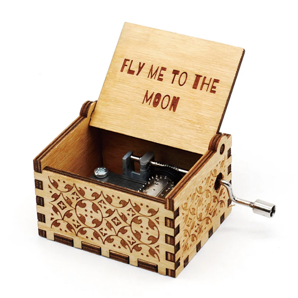Vintage Wooden Music Box Beauty And Beast Romantic La Vie En Rose Music Box Valentine's Day Gift 5