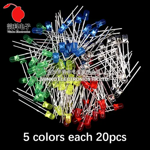 3MM 5MM Light Emitting Diodes Electronics Kit Box F3 F5 LED Diode Assorted Kit White Green Red Blue Yellow Orange - Image 22