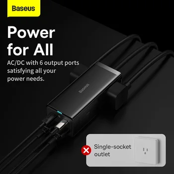 Baseus 100W GaN3 Pro Desktop Charger Power Strip Charging Station Fast Charger For iPhone 14 13 12 Pro Max Xiaomi Samsung Laptop 2