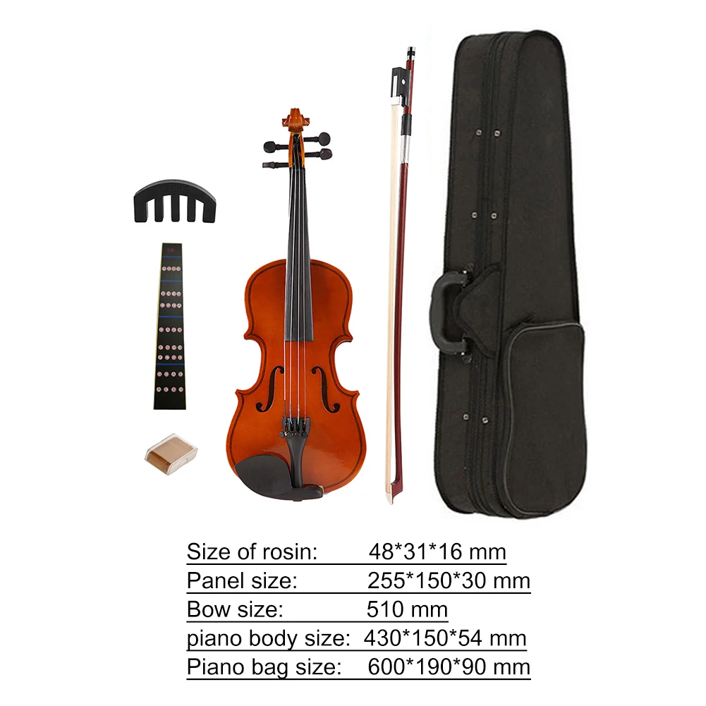 4/4 Violin Professional Solid Wood Violin with Strage Box Bow Tuner Rosin Bridges Accessories Musical Instrument Kids Gifts acoustic violin violin accessories