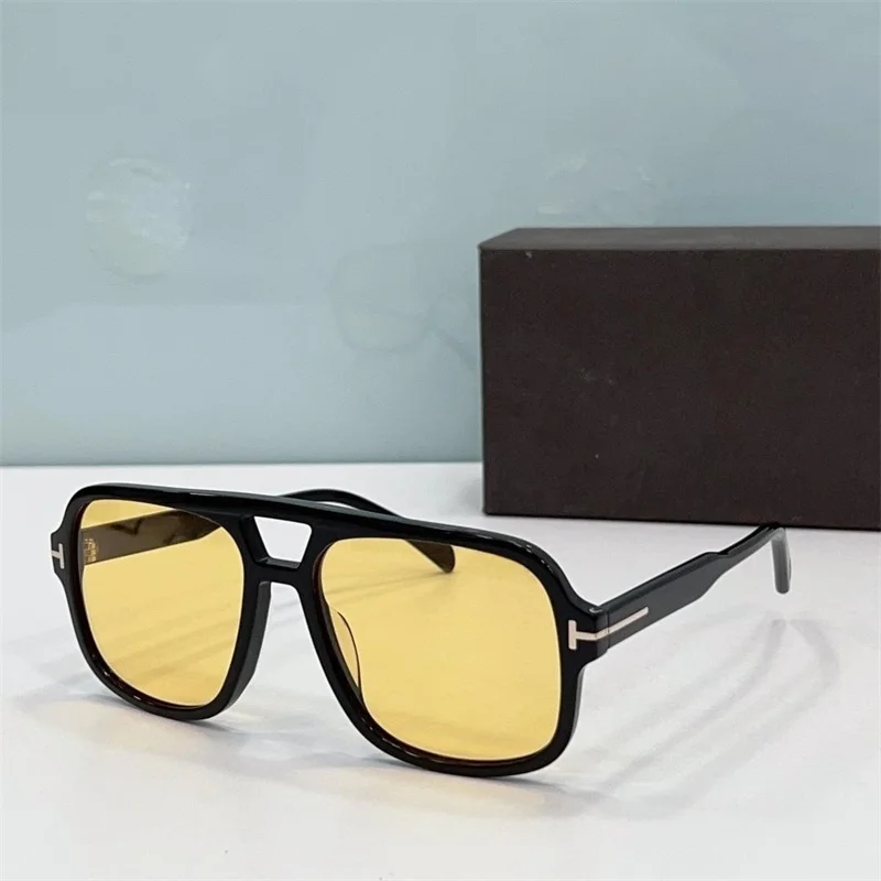 

Popular Sunglasses Double Bridge Original Luxury Brand Tom Female Male FT0884 Pilot Acetate Designer Sunglasses for Men Women