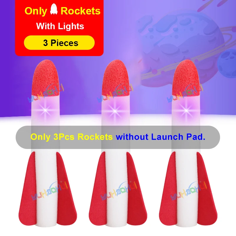 Kids Foot Pedal Air Pump Rocket Launcher Toy Kit Foam Rocket Accessories Boys Girls Outdoor Jumping Sport Launch Rocket Game Toy