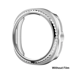 Bezel Ring and Protective Cover Case for Smartwatch - Hard PC Bumper Shield (Silver)