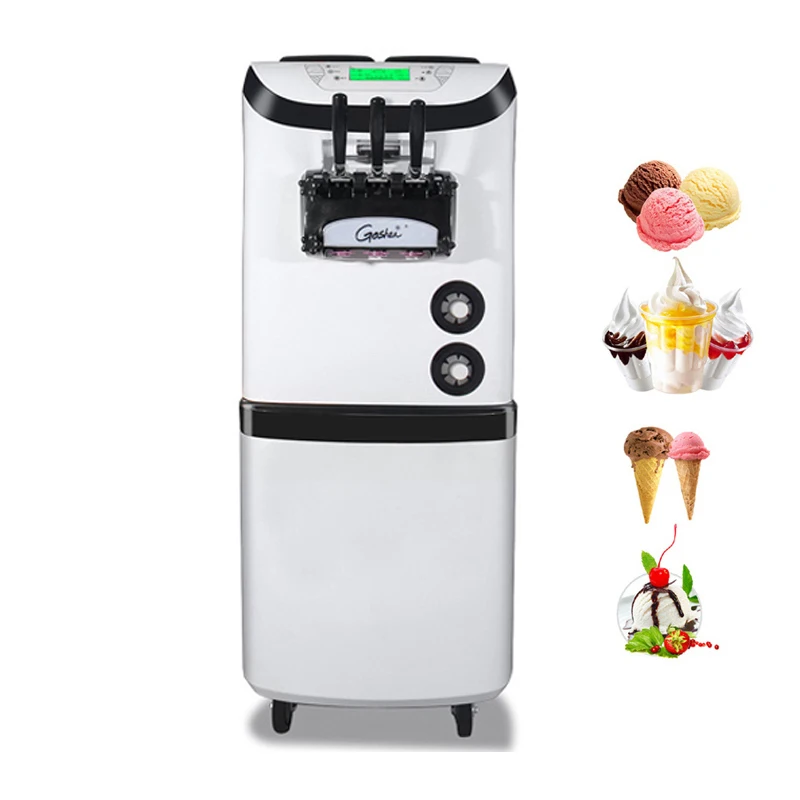 

Soft Serve Ice Cream Machine Stainless Steel Vertical Ice Cream Makers Sweet Cones Freezing Equipment Vending Machine