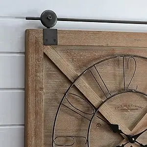  FirsTime & Co. Brown Farmstead Barn Door Wall Clock