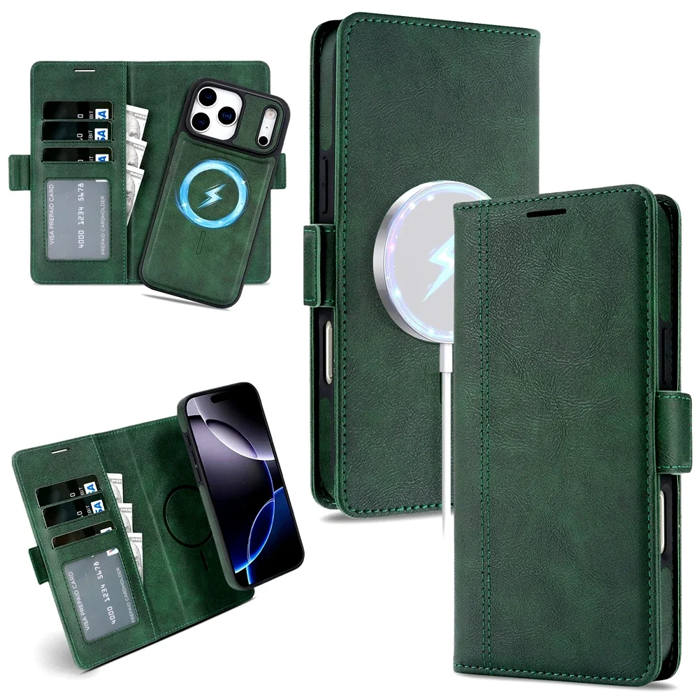 Premium Magnetic Leather Wallet Phone Case with Card Slots and Flip Cover