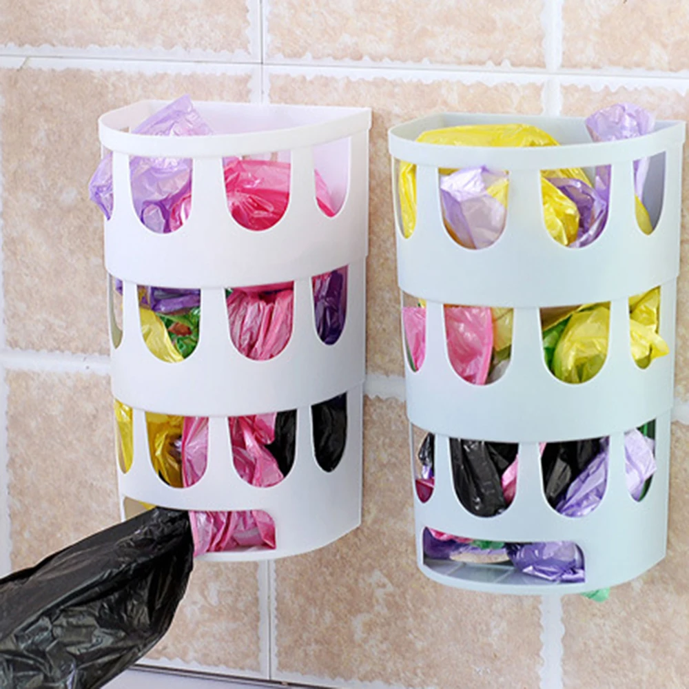 Newest Hanging Storage Bag Plastic Bag Holder WallMounted Grocery Bag