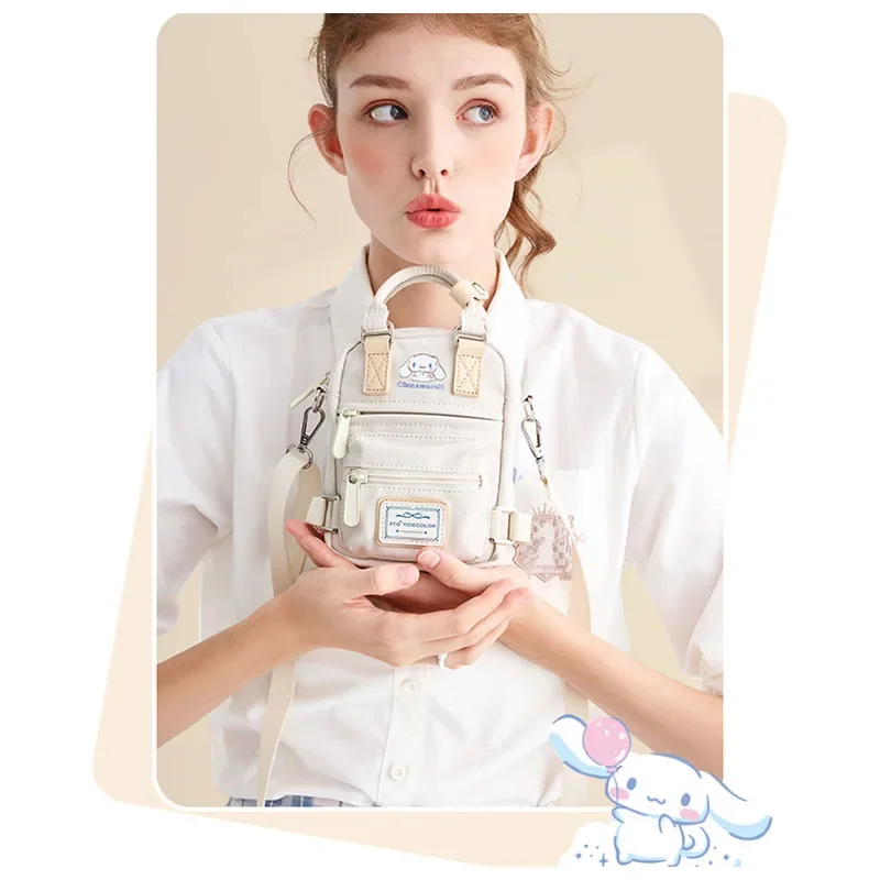 

Anime Cartoon Sanrioed Cinnamoroll College Style Inclined Shoulder Bag Kawaii Portable Mini Nylon Coin Purse Girl Birthday Gift