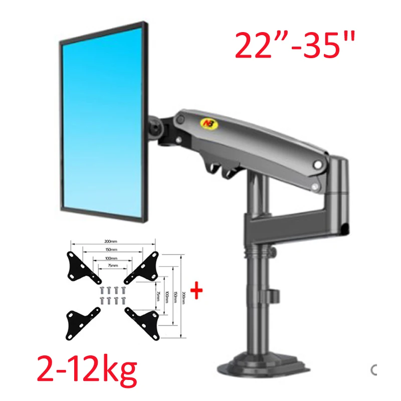 BEISHI-brazo ajustable para montaje en pared, soporte de Monitor para  pantalla LCD LED de 24-45 pulgadas, carga de 2-12kg, VESA Max, 100x100mm -  AliExpress
