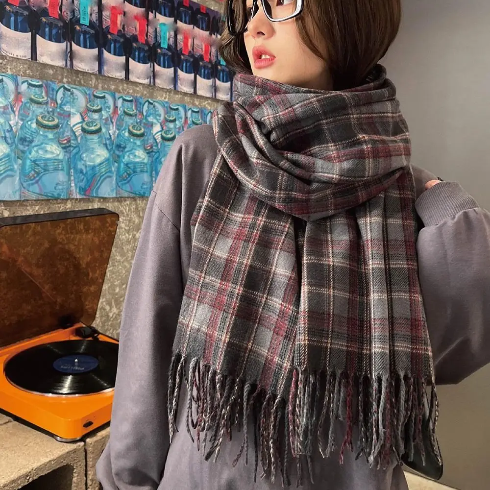 Imitation Cashmere Plaid Scarf Wrap for Women