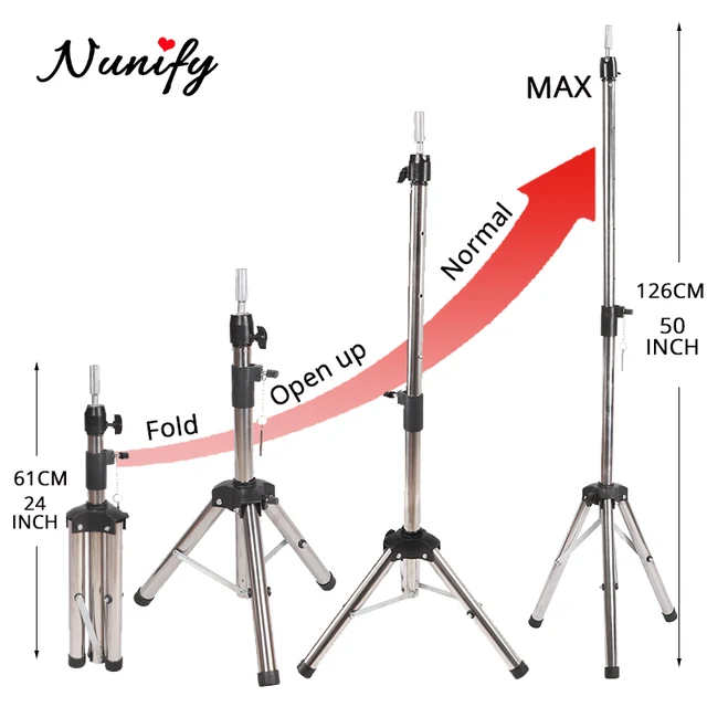 64Cm Wig Stand Tripod With Head 21222324Inches Canvas Block Head  Mannequin Head For Making Wigs 64Cm Mini Wig Head Stand Set - AliExpress