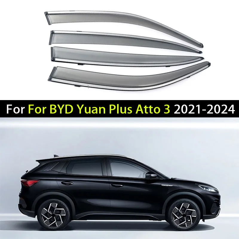 Car Window Visor BYD Yuan Plus Atto 3 Window Deflectors Rain Guard Weathershield Sun Rain Guard