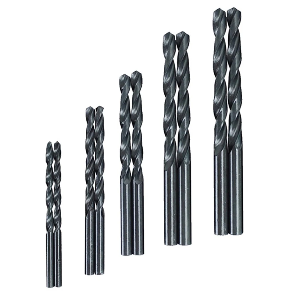 

10PCS Hss Black Coated Wring Drill Bit Carbon Steel For Wood Metal Plastic Steel 3/4/5/6/8mm Power Tools Replacement Accessories