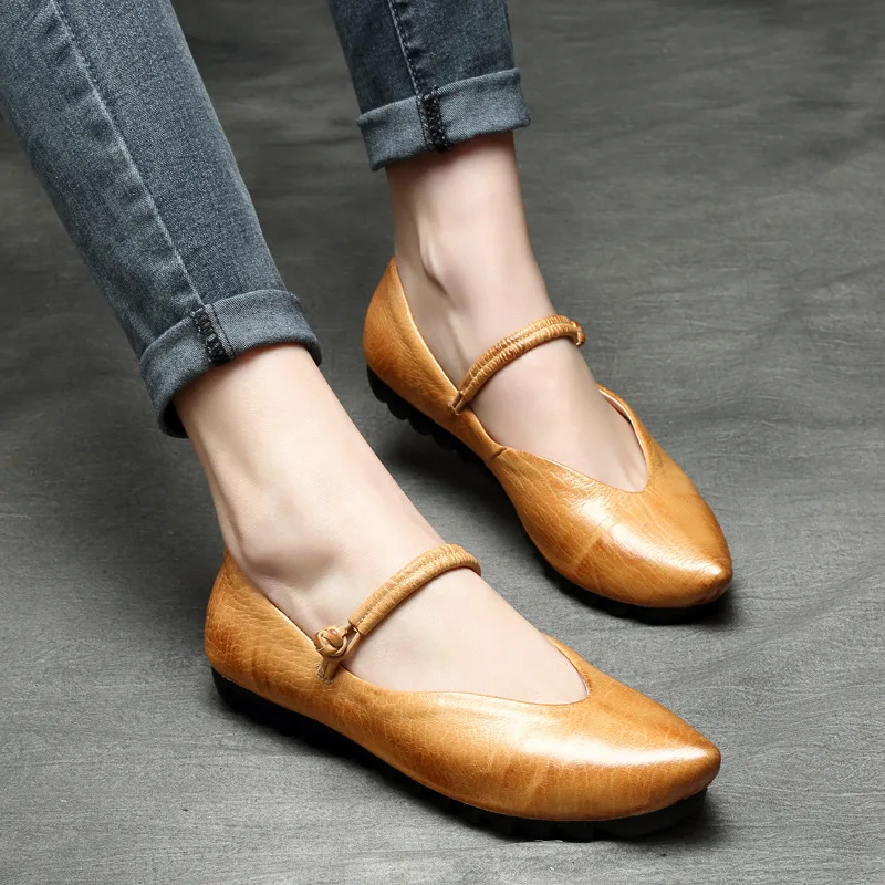 

2cm New Women Sandals Fashion Flats Designer Genuine Leather Shoes Pinted Toe Luxury Summer Authentic Elegance