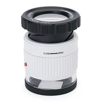 LED Scale Loupe 30X Adjustable Magnification Magnifier Metal Cylinder Mirror with Scale Small Reading Mirror Jewelry Magnifier 4