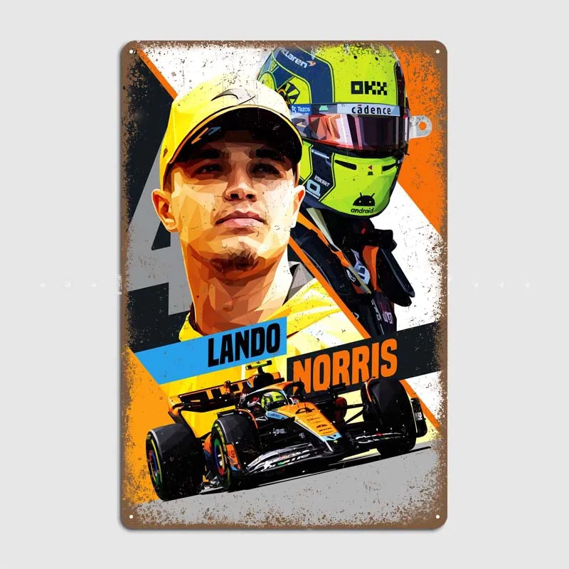 Ando Norris Purple Sector Decoration For Home Decor Items Metal Signs Vintage F1 Garage Bar Decor Retro Poster Art Murale Wall