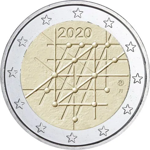 Finlandia 2020 Moneta Commemorativa Università Di Turku Centennial 2 Euro Unc