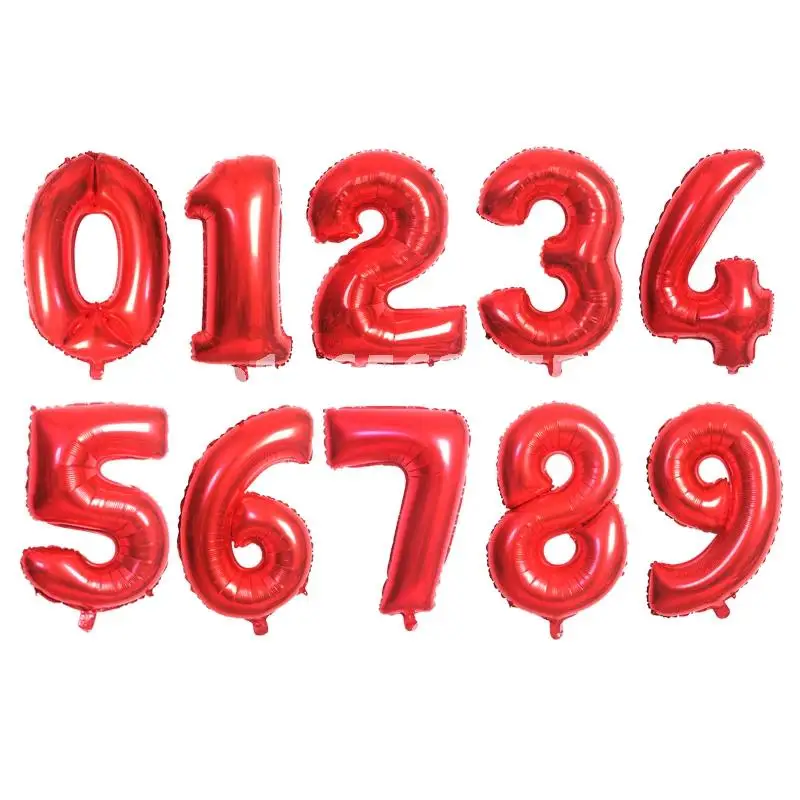 

Big Size Rose Gold Sliver 16/32/40 inch digital number Figure Foil balloons kids Adult Birthday Party Decoration Supplies Ballon