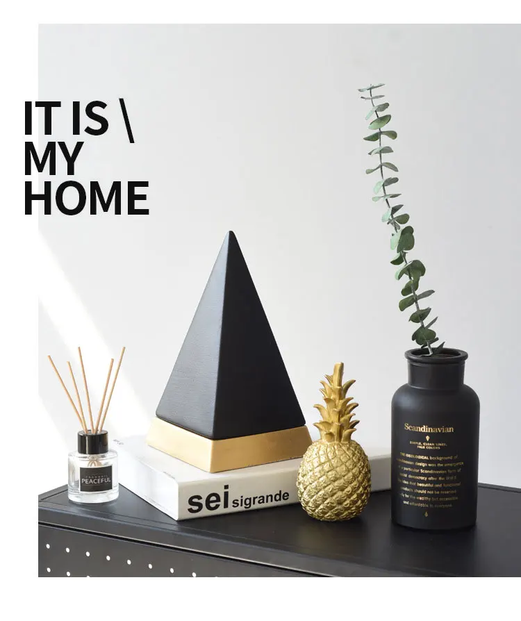Description Picture 5 of itemDesk Ornaments Light Luxury Ceramic Pyramid Creative Figurine Nordic Style Bookcase Living Room Home Decoration Crafts