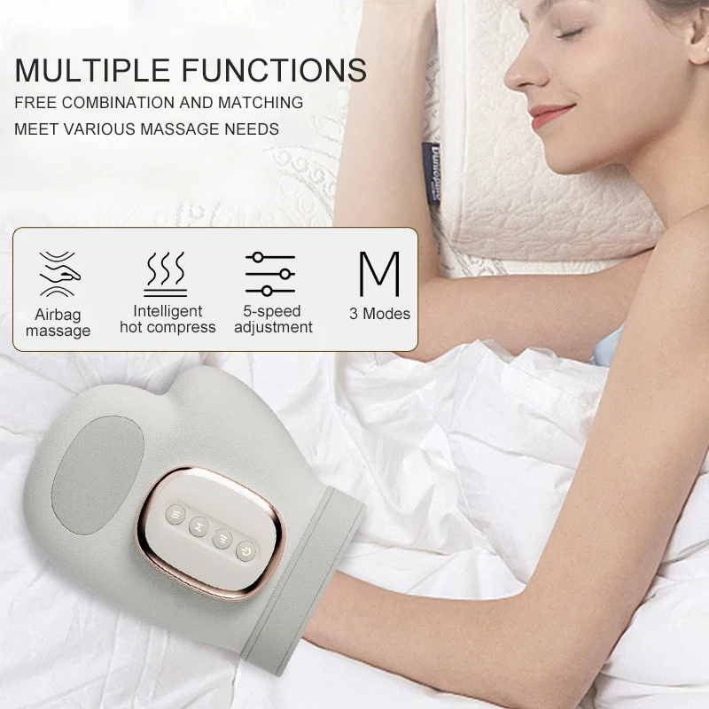 Wireless Electric Hand Massager Air Compression Hot Compress Palm Acupoint Massager Finger Arthritis Numbness Muscle Relaxation