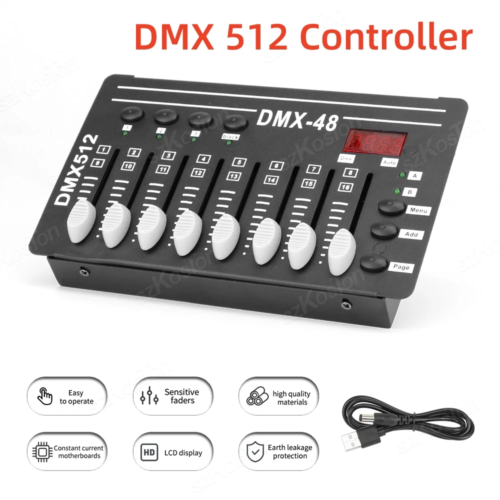 Mini 48CH DMX Controller Console LED Stage Lighting DJ Controller DMX512 Controladora DJ Disco For Luminere Moving Head Light