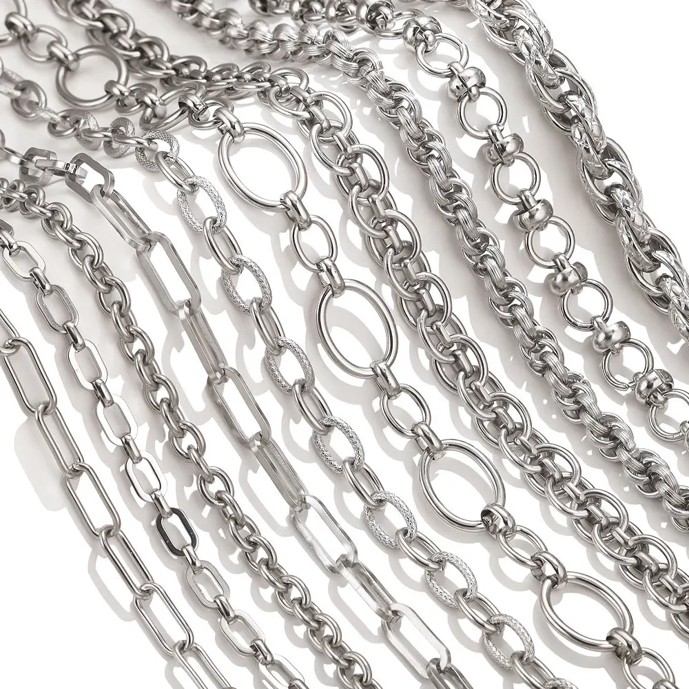 1Meter Edelstahl ovale große Kette Knoten Glieder ketten für DIY Halskette Armband Schmuck machen Ergebnisse große Kabel kette
