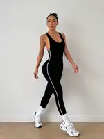 Cross shoulder strap pants jumpsuit yoga suit fitness suit threaded jumpsuit seamless exercise quick drying yoga jumpsuit - Image 3