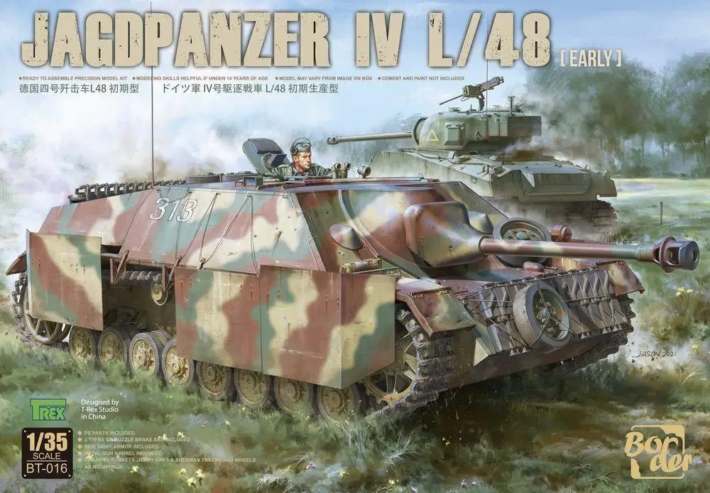Border Bt016 Scala 1/35 Jagdpanzer Tedesco Iv L/48 [Inizio] Kit Modello