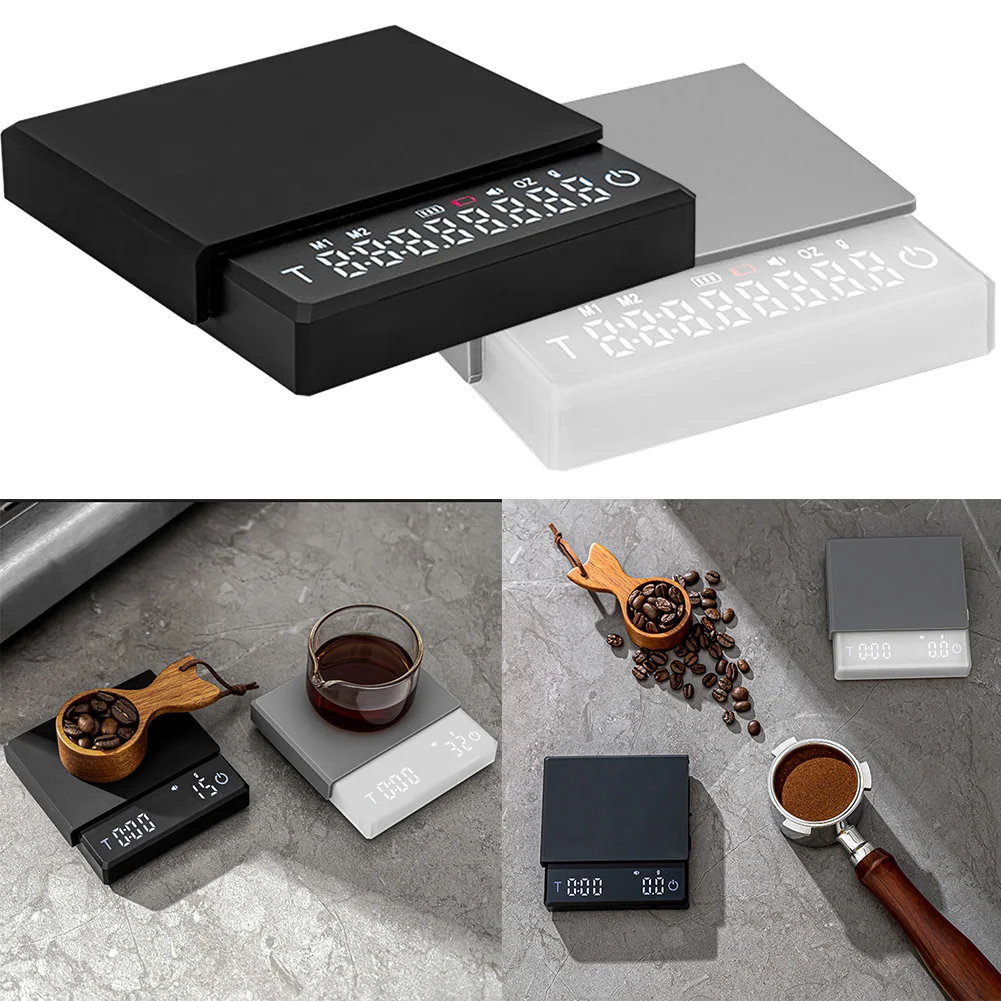 주방 커피 체중계 고정밀 드립 에스프레소 체중계, USB 충전 터치 센서, 홈 바리스타 액세서리, 0.1g