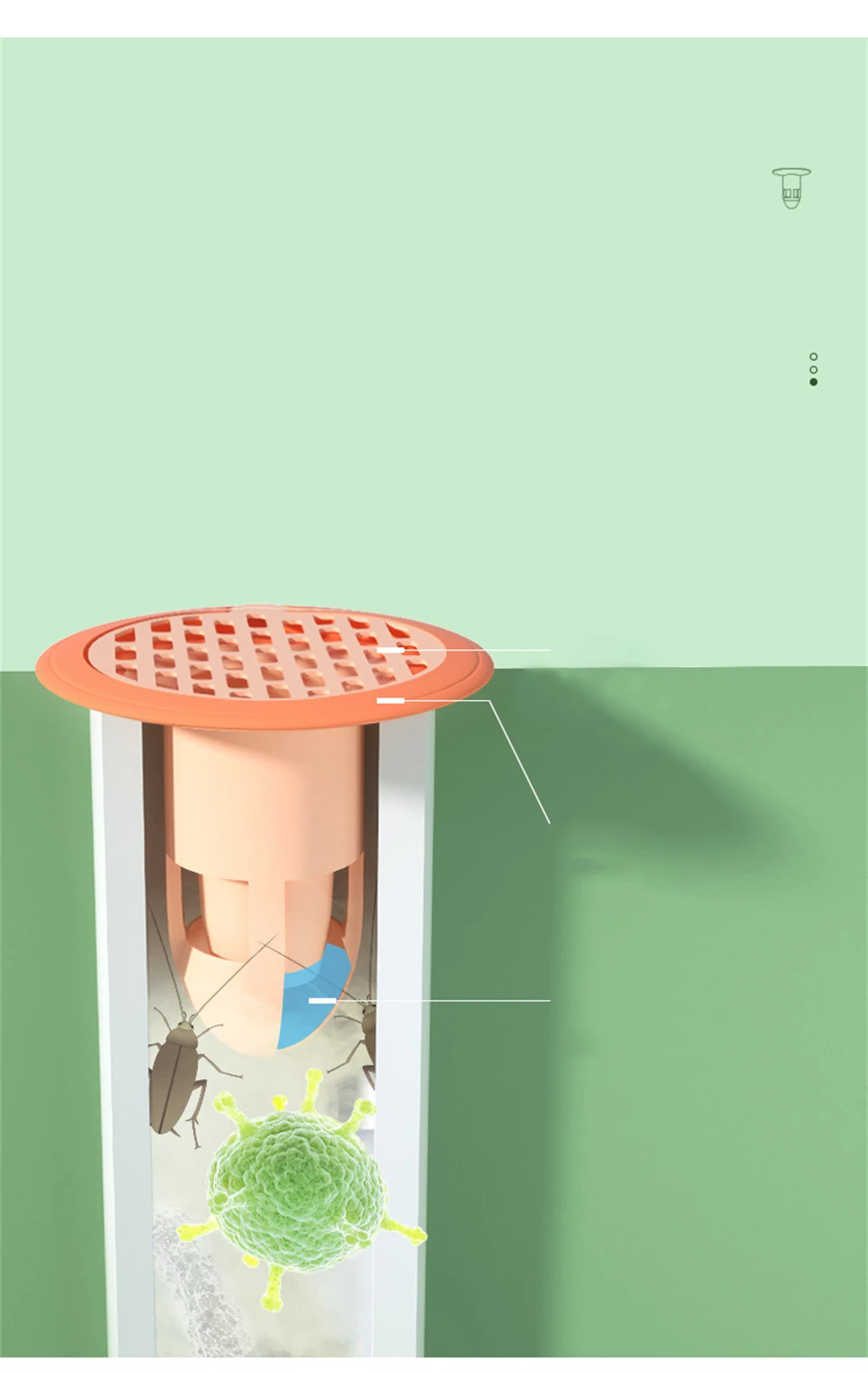 Description Picture 4 of itemBathroom Floor Drain Cover Insect And Odor Prevention Fast Drainage Product Shower Floor Strainer Cover Bathroom Accessories